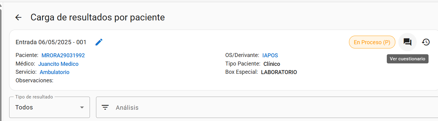 Cabecera del ingreso