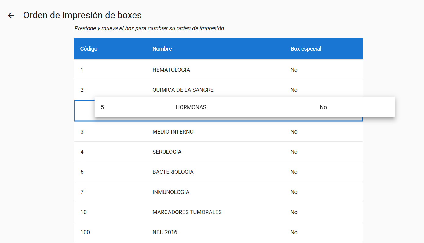 Ordenar boxes