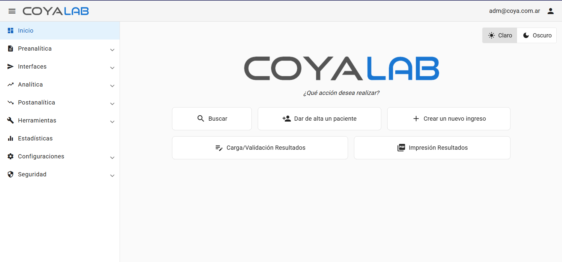 Versión moderna Interfaz nueva